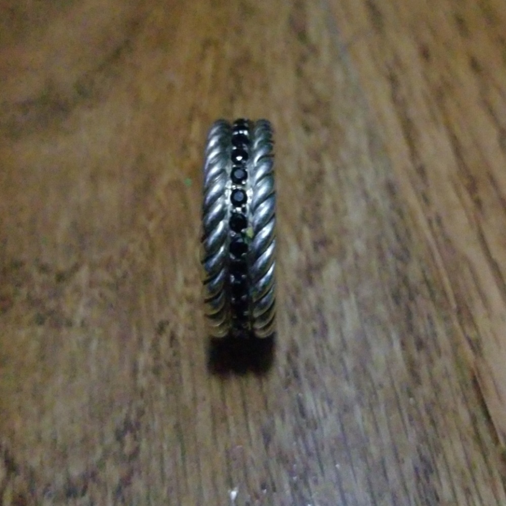 Authentic David Yurman, black diamond cable band